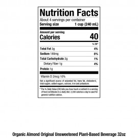 Pacific Natural Unsweetened Original Almond Beverage (12x32 Oz) 