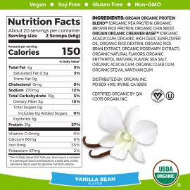 Orgain Organic Plant Based Protein Powder, Sweet Vanilla Bean (1X1.02 Lb )