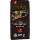 Endangered Species Dark Chocolate Bar Almond & Cranberries (12x3 Oz)