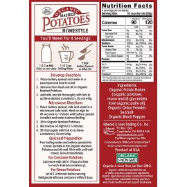 Edward & Sons Organic Mashed Potatoes Home Style, 3.5 Ounce Boxes (Pack of 6)